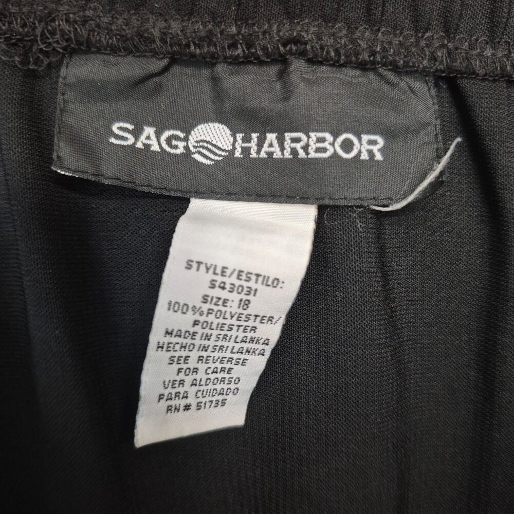 Sag Harbor Womens Floral Print Black Midi Skirt Size 18 Polyester Elastic Waist - Picture 6 of 6